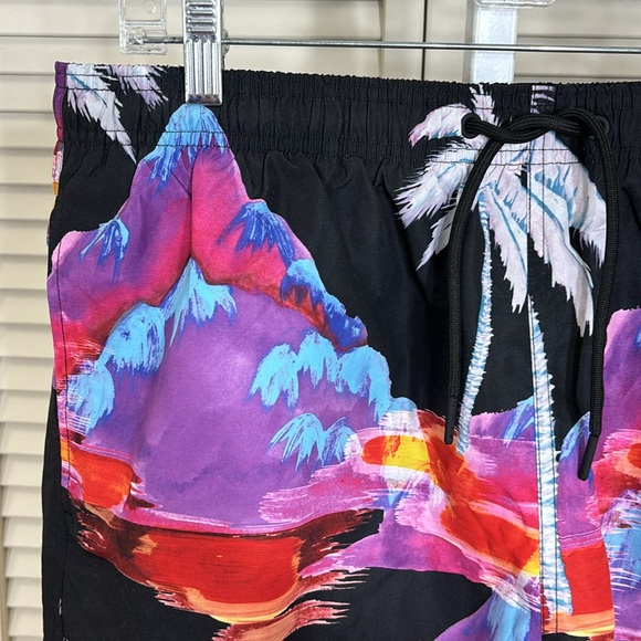 NWT REISS Paul Palm Tree Print Swim Trunks Board Shorts XL - Picture 2 of 12